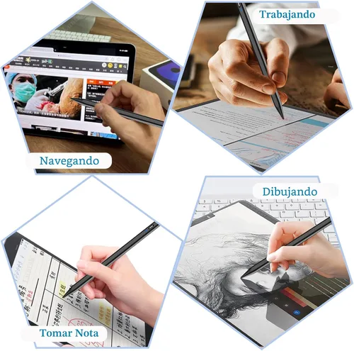Vista 6 de Lápiz óptico para tableta Android, lápiz de tableta con punta Pom para ios/Android, lápiz óptico activo recargable para iPhone