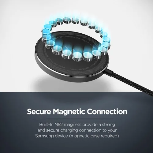 Vista 7 de Galvanox Cargador inalámbrico magnético para Samsung, compatible con MagSafe, el juego incluye adaptador de corriente PPS de carga rápida