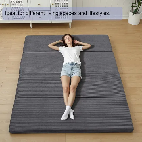 Vista 7 de MeMoreCool Colchón de futón de espuma plegable tamaño Queen, colchón plegable japonés, tapete para dormir para adultos, invitados, fiestas