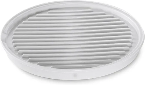 Vista 2 de Charola para microondas Nordic Ware para panceta o descongelar alimentos, Rejilla para tocino y carne, dos lados, con cubierta de 25,4 cm