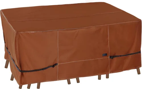 Vista 10 de NettyPro Funda rectangular para mesa de patio, 105 x 75 pulgadas, impermeable, para mesa de comedor y silla, rectangular, color negro