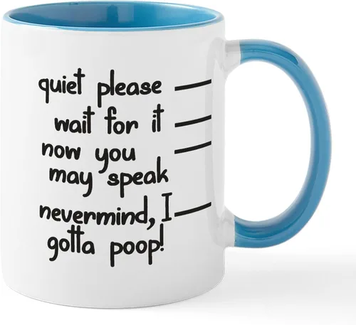 Vista 51 de CafePress Time To Poop Mugs Taza de café de cerámica de 11 oz (11.0 fl oz)