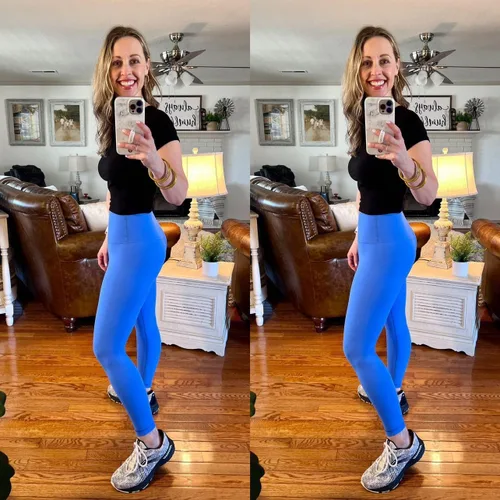 Vista 6 de HeyNuts EssentialPure&Plain 78 Leggings, High Waisted Compression Soft Pants Workout Athletic Yoga Pants 25
