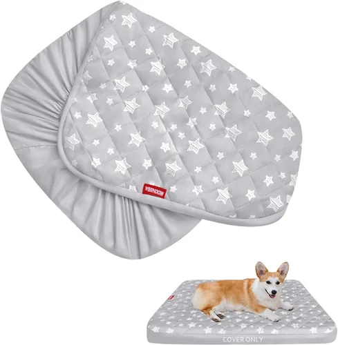 Vista 13 de Fundas impermeables de repuesto para cama de perro, lavables y fáciles de quitar, funda acolchada silenciosa para cama de mascotas, bonito estampado