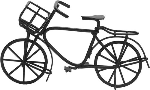 Vista 6 de Mini bicicleta de casa de muñecas, bicicleta de metal móvil para muñecas