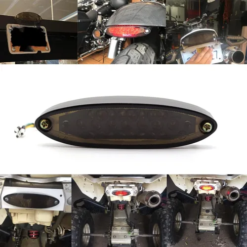 Vista 3 de kucehiup Luz trasera LED para motocicleta, luz de freno universal para ATV