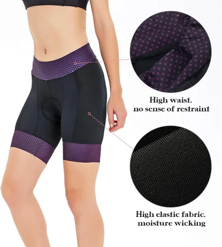 Vista 3 de CATENA Pantalones cortos de bicicleta para mujer con acolchado 3D, para bicicleta de carretera, multicolor