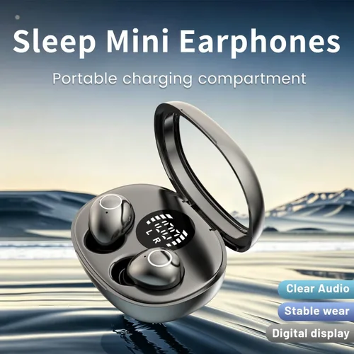 Vista 3 de Mini auriculares inalámbricos invisibles Bluetooth 5.4 en auriculares de Negro