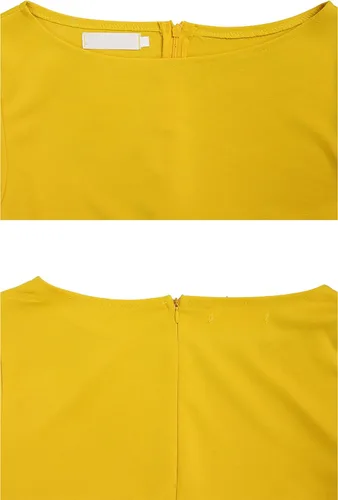 Vista 5 de SEMATOMALA Vestido largo acampanado para mujer, con lazo en la cintura, cuello redondo, manga 34, cintura alta, talla grande, acampanado
