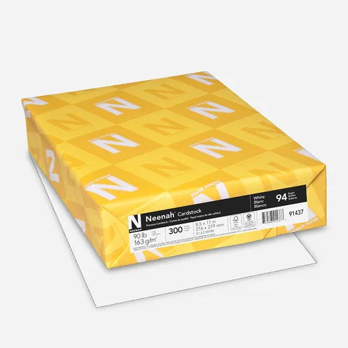 Vista 4 de Neenah Cartulina premium, 8.5 x 11 pulgadas, blanco brillante y cartulina, 8.5 x 11 pulgadas, 90 lb/163 gsm, blanco, 300 hojas y kit de iniciación