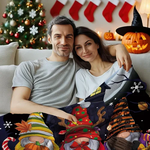 Vista 3 de Manta de Navidad de Wazzio, manta navideña para sofá, cama, habitación, regalos de Navidad para mujeres, hombres, hija, hijo, regalos para Acción