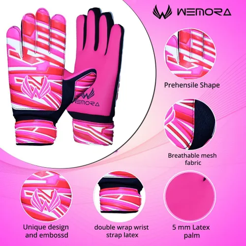 Vista 2 de Guantes de portero de fútbol para niños y jóvenes junior de 4mm antideslizantes con agarre fuerte en la palma