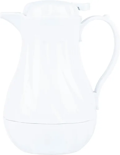 Vista 12 de Restaurantware Paquete de 10 jarras térmicas de plástico de 20 onzas con mango ergonómico, cafetera blanca con boquilla sin goteo, para catering