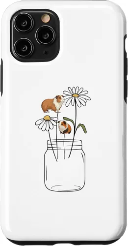 Vista 11 de iPhone 12 mini linda mamá conejillo de indias, funda de flores de conejillo de indias
