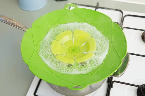 Vista 4 de Tapón de silicona para olla, herramienta de cocina multifunción, protección de hervor, 1 ud