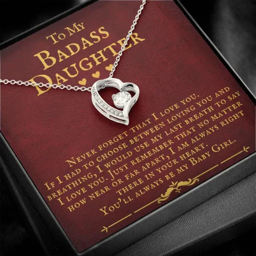 Vista 8 de ZILORRA Collar para hija con texto en inglés "To My Badass", regalos para padre e hija, regalo de cumpleaños para hija, graduación, Navidad, San