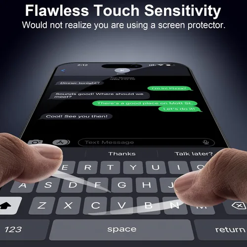 Vista 7 de TECHO Protector de pantalla de privacidad para iPhone 15 Pro Max, película de vidrio templado, cobertura completa de borde a borde, anti espía