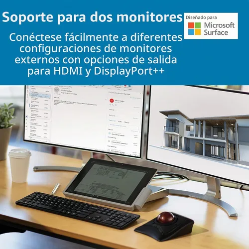 Vista 2 de Kensington Estación de acoplamiento SD7000 Surface Pro para Surface Pro 7, 7+, 6, salida de video 4K dual (K62917NA)