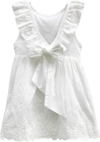 Vista 3 de ABALACOCO Chica de algodón sin espalda transpirable sin mangas de verano tutú de desgaste diario vestido de princesa