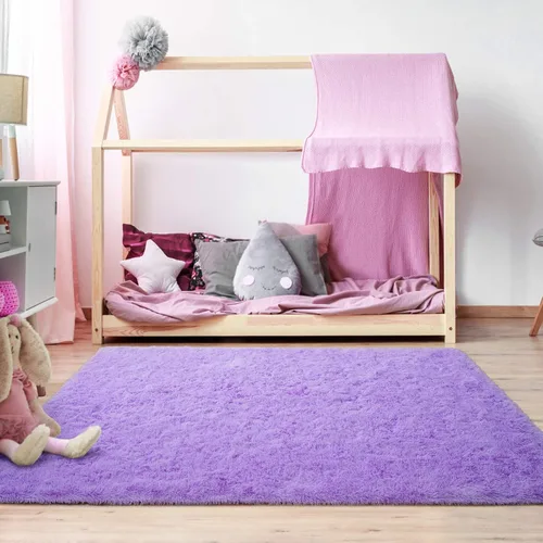 Vista 25 de Softlife Alfombra naranja para dormitorio, alfombra de felpa esponjosa para sala de estar para niñas, alfombra lanuda para niños, alfombra suave