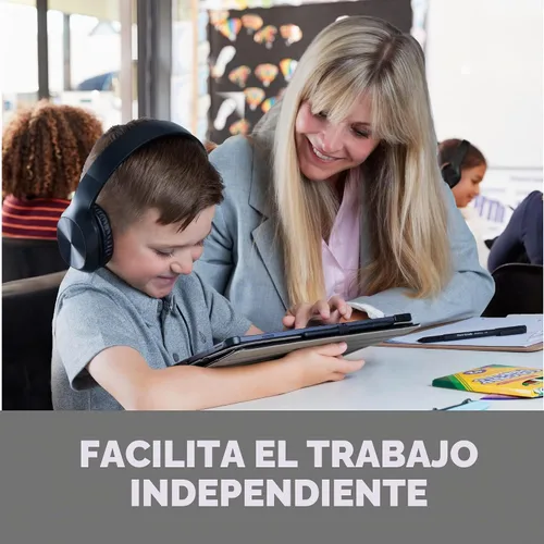 Vista 6 de Sonitum Auriculares para niños a granel para la escuela con micrófonos, paquete de 5 auriculares con cable de 0.138 in para escuelas - Cómodos Negro