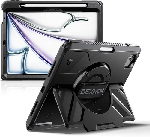 Vista 20 de Dexnor Funda para iPad mini 7 (A17 Pro) 2024/mini 6 2021 de 8.3 pulgadas, funda protectora resistente con correa de mano giratoria de 360° y soporte