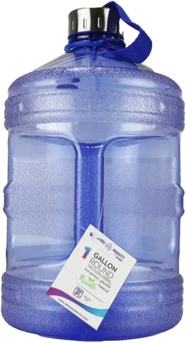 Vista 8 de New Wave Enviro Botella de agua icónica de 2.2 litros sin BPA con tapa de acero inoxidable, asa integrada para un fácil transporte, botella