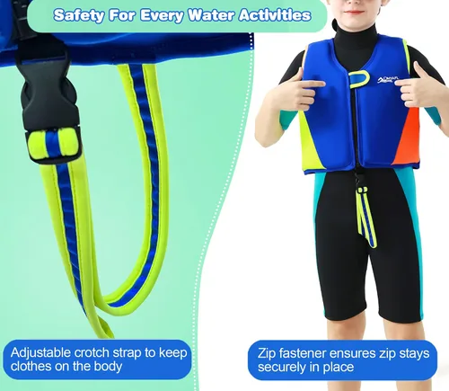 Vista 2 de Chaleco de natación para niños pequeños Chalecos flotadores para niños y niñas Chaqueta de natación con flotador Traje de baño con flotabilidad