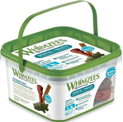 Vista 12 de WHIMZEES Wellness Value Box - Golosinas dentales para perros, masticables naturales, tamaño pequeño, (89 unidades)