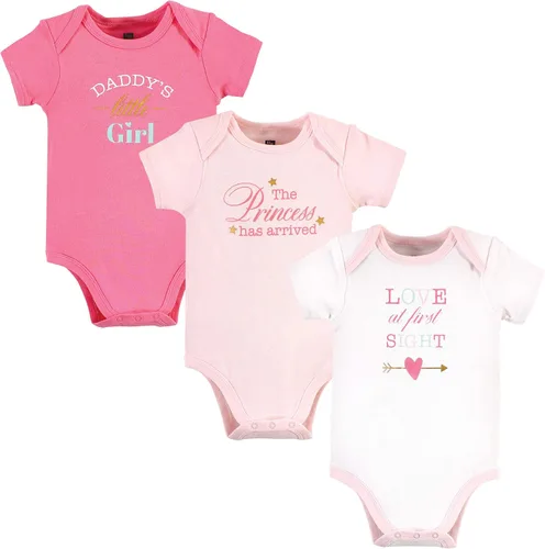 Vista 67 de Hudson Baby baby-girls Cotton Bodysuits 3-pack