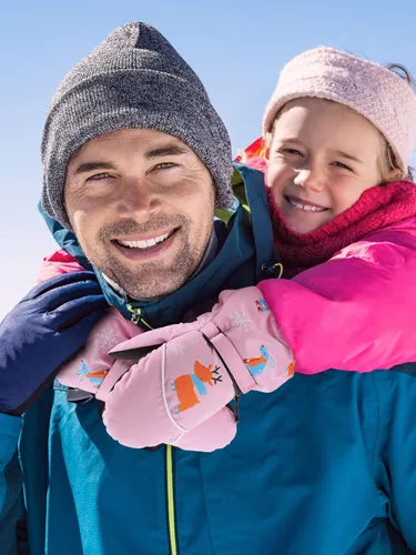 Vista 2 de SATINIOR Manoplas de esquí para niños, guantes de invierno impermeables para nieve, guantes cálidos y resistentes al viento para niños y niñas