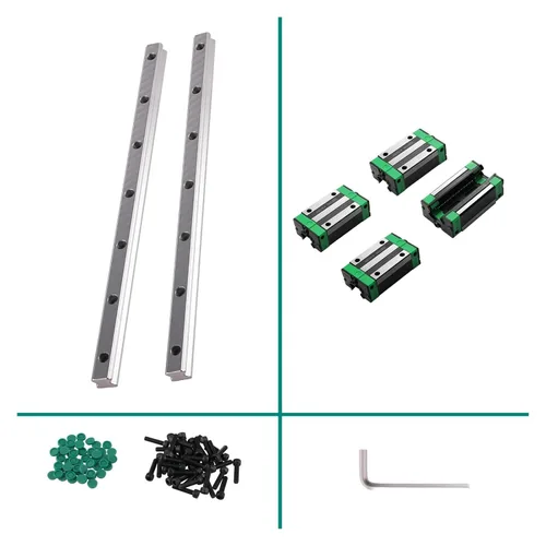 Vista 4 de Linear Guides, Linear Motion Slide Guides 4pcs HGH20CA Slide Block Carriage + 2pcs HGR20 Square Guide Linear Rail(200mm)