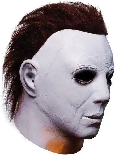 Vista 4 de MAKEATREE Máscara de Halloween Michael Myers 2022 máscara facial aterradora para hombres y adultos disfraz de terror accesorios de látex