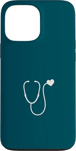 Vista 23 de iPhone 16 Dark Peacock Blue - Estuche para estetoscopio de corazón para enfermera o médico
