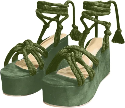 Vista 3 de Lady Bandage - Sandalias de cuña para mujer, sandalias de verano con puntera abierta