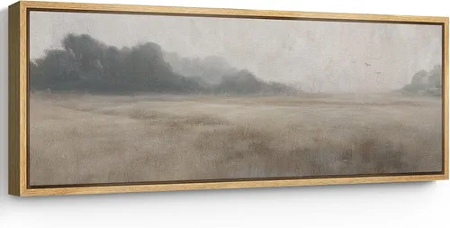 Vista 33 de SIGNFORD Lienzo enmarcado extragrande para pared, diseño de flores silvestres, paisaje, campo escénico con flores florecientes, ilustraciones