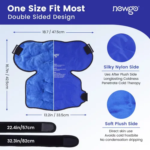 Vista 2 de NEWGO Manguito rotador de bolsa de hielo para hombro, reutilizable, terapia de frío, para aliviar el dolor, bolsa de hielo de gel para lesiones