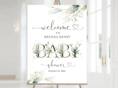 Vista 8 de Letrero de bienvenida personalizado para baby shower, tablero de bienvenida personalizado con oso de peluche para baby shower, decoración neutra