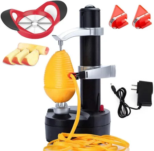 Vista 6 de Pelador eléctrico de patatas pelador automático de manzanas, máquina peladora inteligente de frutas y verduras, herramienta de pelado de cocina
