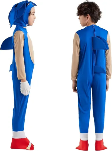 Vista 3 de WOHOPARKI The Hedgehog Sonic Custome For Boys Halloween Sonic Cutsomes Pretend Play