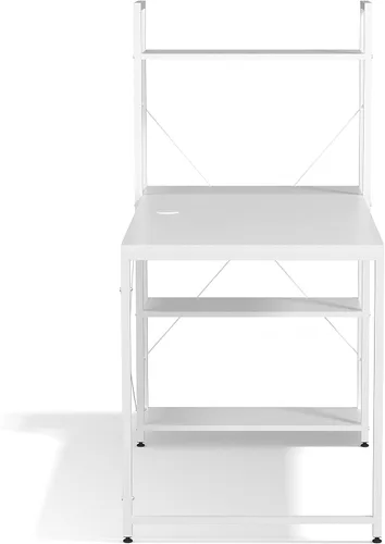 Vista 7 de Ames - Escritorio reversible para computadora de juegos de 47 pulgadas con estantes ajustables, escritorio de oficina en casa, gestión de cables