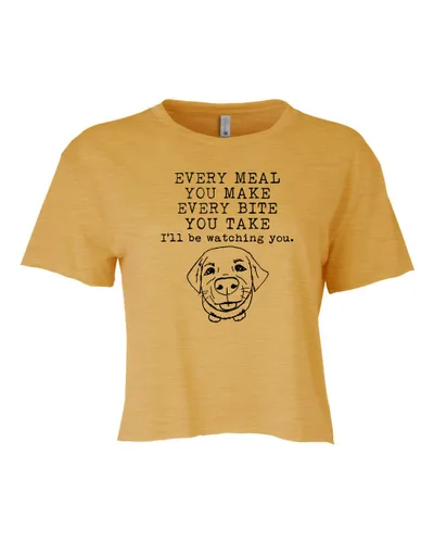 Vista 13 de I Walk The Lime, Cute Women's Screen Printed Crop Tee, Shirts With Sayings, Heather Gray or Gold (S, Heather Gray)