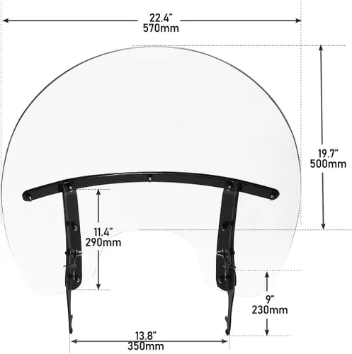 Vista 3 de TCT-MOTORPARTS Parabrisas de PC transparente para Harley Heritage Softail Classic FLSTC, FLSTN, Slim Deluxe, Fat Boy, FLS 2000-2017 Parabrisas
