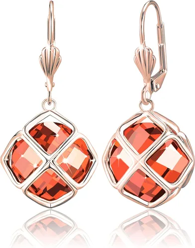 Vista 28 de Pendientes colgantes de cristal austriaco de 14MM para mujer, joyería chapada en oro de 14 quilates Apr-Diamante-Chapado en Oro de 14 K