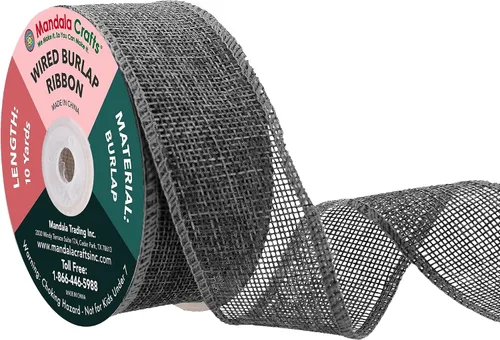 Vista 50 de Mandala Crafts Cinta de arpillera negra de 1.5 pulgadas de ancho para manualidades, rollo de 20 yardas de cinta rústica de arpillera para coronas