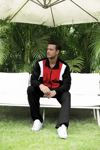 Vista 5 de Conjunto deportivo casual de 2 piezas para hombre, conjunto deportivo con cremallera completa, trajes deportivos para correr y trotar para hombre
