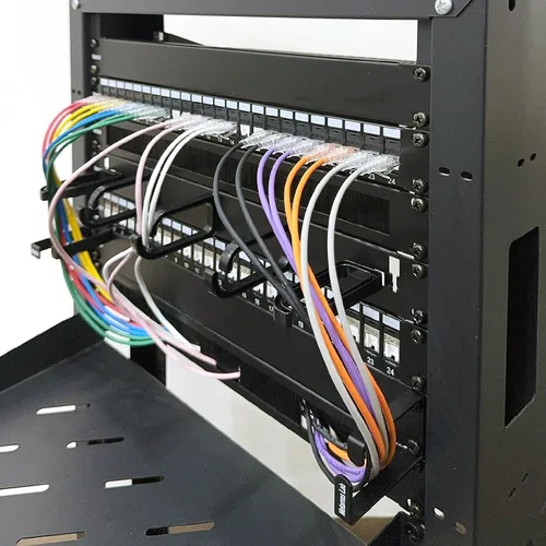 Vista 3 de Paquete de 10 ganchos de anillo en D para administración de cables de rack de servidores, tamaño L - Juego de montaje de gancho organizador