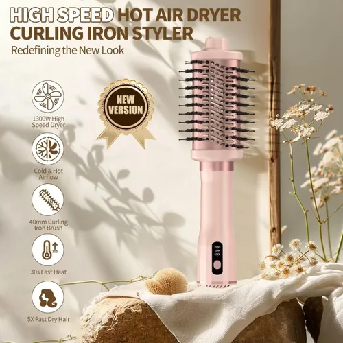 Vista 7 de Plancha rizadora de pelo 3 en 1 para cabello corto y largo, cepillo para secador, gran herramienta profesional de peluquería, regalo para mujeres