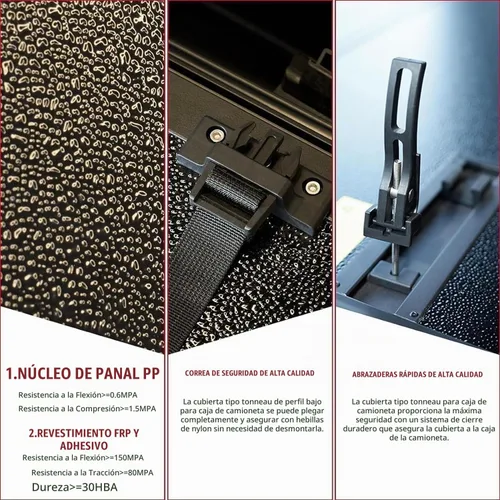 Vista 7 de Cubierta rígida de tres pliegues para Toyota Tacoma 2005-2015 con caja de 5 pies