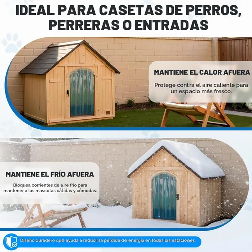 Vista 4 de Solapas de repuesto para puerta de perro de 9.8 pulgadas x 4.9 pies, tiras de vinilo transparente para caseta de perro casera o puerta de gato